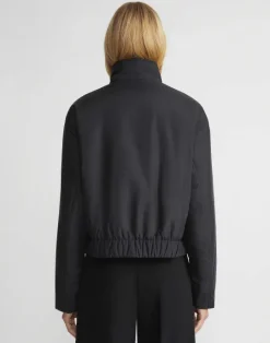 New Lafayette 148 New York Recycled Poly Stand Collar Puffer Jacket Black