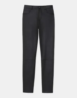 Clearance Lafayette 148 New York Reeve Pant In Silky Stretch Nappa Black