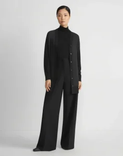 Online Lafayette 148 New York Responsible Fine Gauge Merino & Organic Silk Georgette Cardigan Black