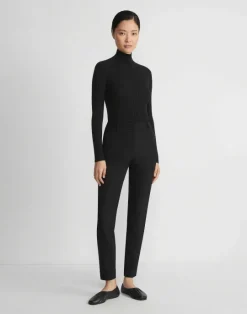Lafayette 148 New York Responsible Fine Gauge Merino Ribbed Mockneck Sweater Cloud