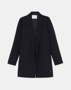 Online Lafayette 148 New York Responsible Finesse Crepe Peak Lapel Jacket Black