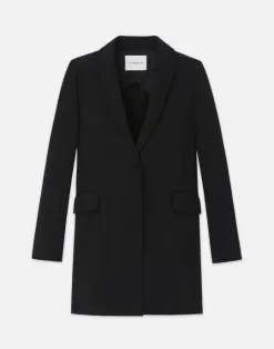 Best Lafayette 148 New York Responsible Finesse Crepe Shawl Collar Jacket Black