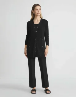 Clearance Lafayette 148 New York Responsible Matte Crepe Foley Flared Pant Black