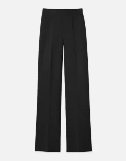 Clearance Lafayette 148 New York Responsible Matte Crepe Foley Flared Pant Black