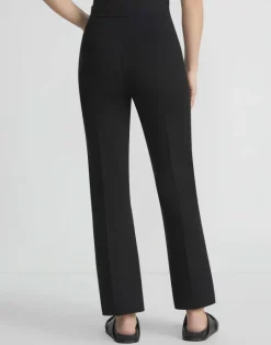 Clearance Lafayette 148 New York Responsible Matte Crepe Foley Flared Pant Black