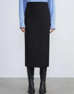 Hot Lafayette 148 New York Responsible Wool Double Face Pencil Skirt Black