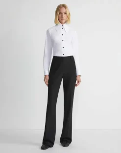Outlet Lafayette 148 New York Responsible Wool Double Face Waldorf Flared Pant Buff