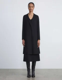 Lafayette 148 New York Responsible Wool Nouveau Crepe A-Line Jacket Black