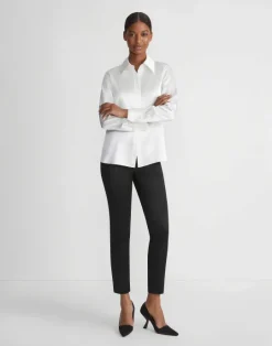 Discount Lafayette 148 New York Sateen Stanton Pant Black