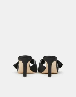 Outlet Lafayette 148 New York Satin Heeled Mule Black