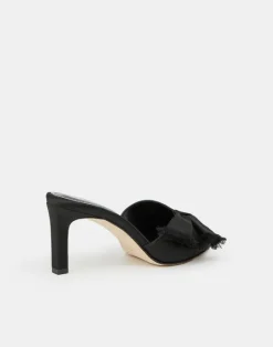 Outlet Lafayette 148 New York Satin Heeled Mule Black
