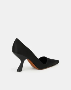Outlet Lafayette 148 New York Satin High Heeled Pump Black