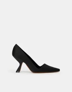 Outlet Lafayette 148 New York Satin High Heeled Pump Black