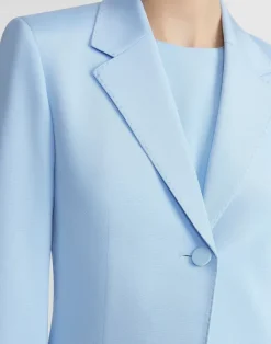 Online Lafayette 148 New York Silk Crepe De Chine Blazer Navy