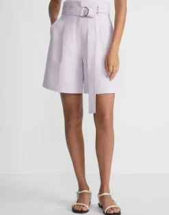 Outlet Lafayette 148 New York Silk-Linen Degraw Short Alabaster