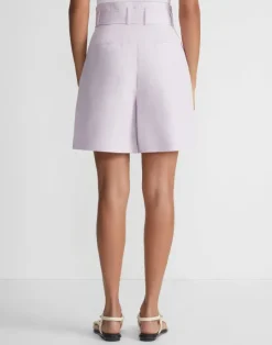 Outlet Lafayette 148 New York Silk-Linen Degraw Short Alabaster