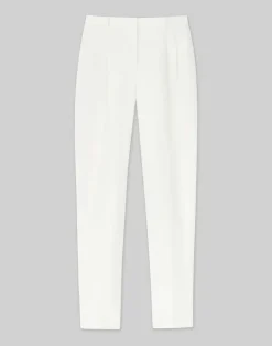 New Lafayette 148 New York Silk-Linen Macdougal Pant Alabaster