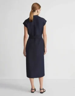 Best Lafayette 148 New York Silk-Linen Popover Shirtdress Ink