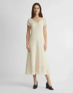 Online Lafayette 148 New York Soutache Embroidered Cotton Dress Creme Fraiche