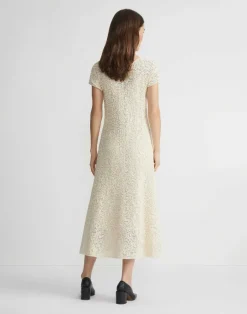 Online Lafayette 148 New York Soutache Embroidered Cotton Dress Creme Fraiche
