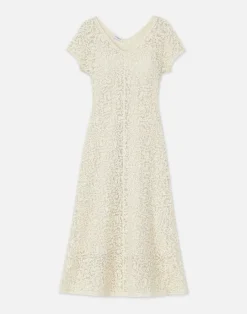 Online Lafayette 148 New York Soutache Embroidered Cotton Dress Creme Fraiche