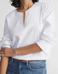 Best Lafayette 148 New York Stretch Cotton Popover Shirt Black
