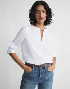 Best Lafayette 148 New York Stretch Cotton Popover Shirt Black