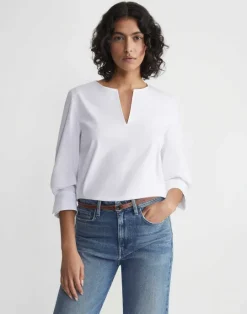 Best Lafayette 148 New York Stretch Cotton Popover Shirt Black