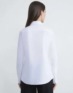 Online Lafayette 148 New York Stretch Cotton Shirt White
