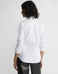 Best Lafayette 148 New York Stretch Cotton Slim Shirt White