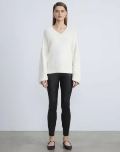 Sale Lafayette 148 New York Stretch Nappa Leather Greenwich Legging Copper