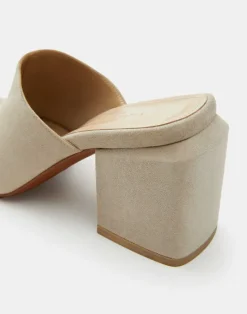 Sale Lafayette 148 New York Suede Heeled Mule Sandstone