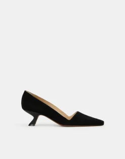 Clearance Lafayette 148 New York Suede Heeled Pump Black