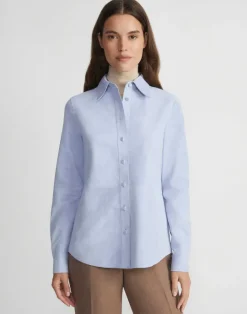 Hot Lafayette 148 New York Suede Shirt Jacket Wild Bluet