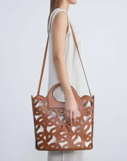 Lafayette 148 New York Vachetta Leather 8 Knot Basket Bag—Large Copper