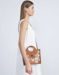 Clearance Lafayette 148 New York Vachetta Leather 8 Knot Basket Bag—Mini Copper