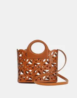 Clearance Lafayette 148 New York Vachetta Leather 8 Knot Basket Bag—Mini Copper