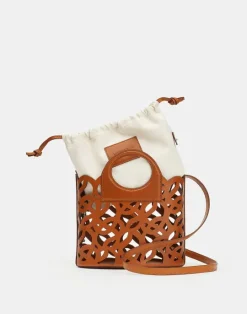 Clearance Lafayette 148 New York Vachetta Leather 8 Knot Basket Bag—Mini Copper