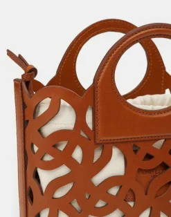 Clearance Lafayette 148 New York Vachetta Leather 8 Knot Basket Bag—Mini Copper