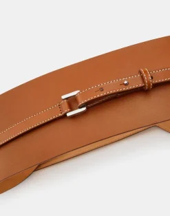 New Lafayette 148 New York Vachetta Leather Obi Belt Black