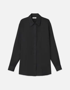 Best Lafayette 148 New York Vintage Linen Boyfriend Oversized Shirt White