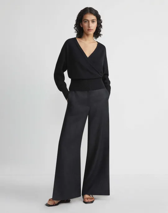 Discount Lafayette 148 New York Vintage Linen Franklin Split Wide Leg Pant White