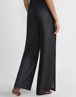 Discount Lafayette 148 New York Vintage Linen Franklin Split Wide Leg Pant White