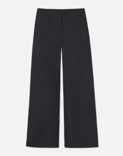 Discount Lafayette 148 New York Vintage Linen Franklin Split Wide Leg Pant White