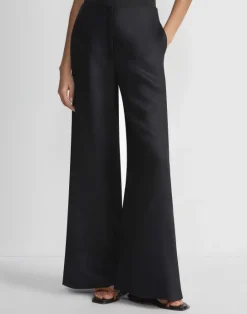 Discount Lafayette 148 New York Vintage Linen Franklin Split Wide Leg Pant White