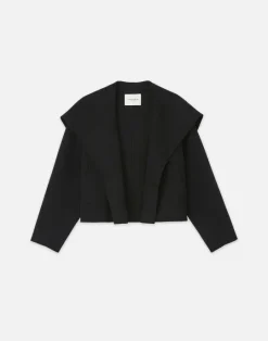 Online Lafayette 148 New York Wool-Cashmere Double Face Shawl Collar Oversized Coat Black