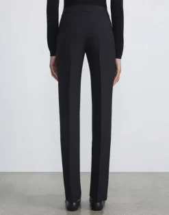 Clearance Lafayette 148 New York Wool-Silk Crepe Barrow Pant Cloud