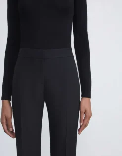 Clearance Lafayette 148 New York Wool-Silk Crepe Barrow Pant Cloud