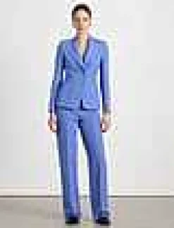 Sale Lafayette 148 New York Wool-Silk Crepe Gates Pant Buff