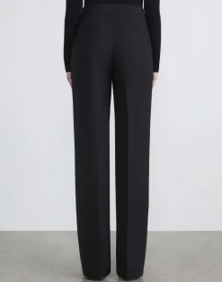 Sale Lafayette 148 New York Wool-Silk Crepe Gates Pant Buff